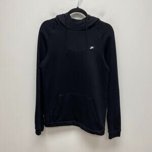 Nike Mens Black Drawstring Sportswear Club Fleece Training Pullover Hoodie S